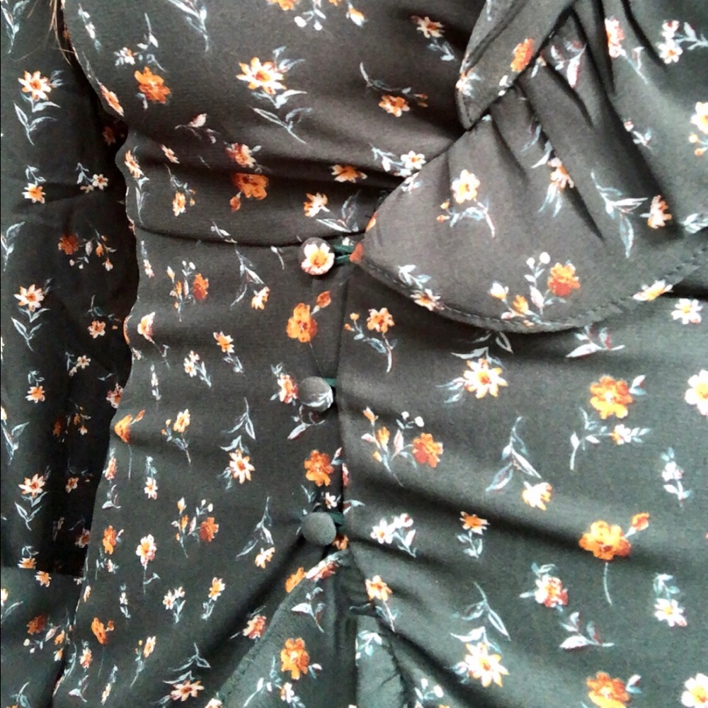 Floral Wrap Mini Babydoll Dress - Picture 10 of 16